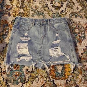 Express Mini Skirt With Rips